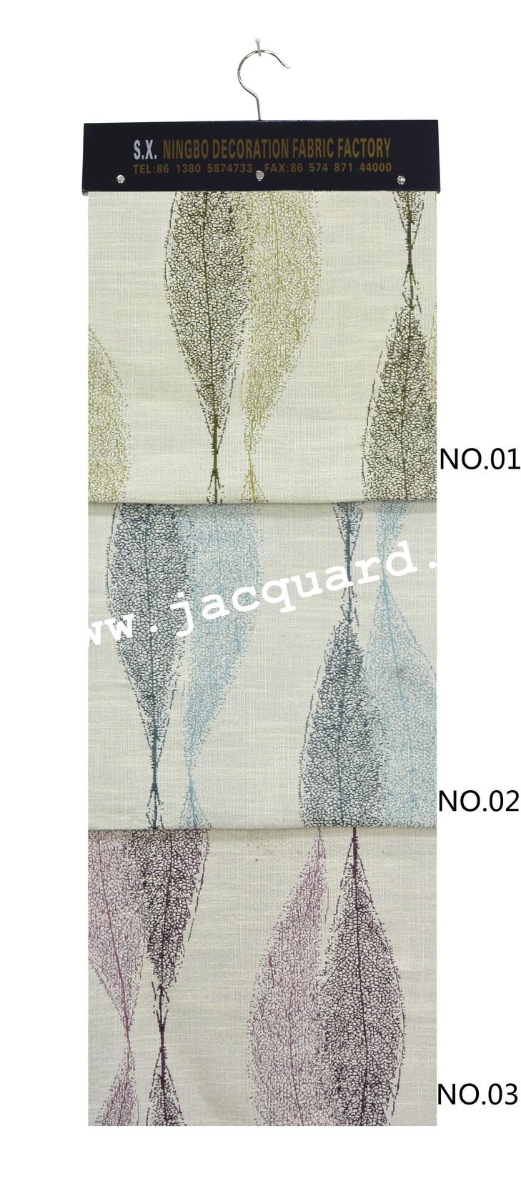 Leaves design Jacquard Curtain Grommet Curtain for Bed room Living Room